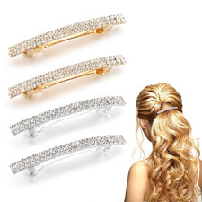 Hair Barrettes for Women, 4 Pcs Sparkly Rhinestone Bling Hair Clips, Hair Jewels
