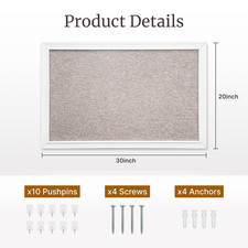 Linen Bulletin Board 30 X 20 Large White Cork Board Decorations Wall Mounted Pin