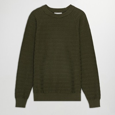 NN.07 Collin Cotton Knitted Sweater Men's XXL Lichten Green Pullover Long Sleeve