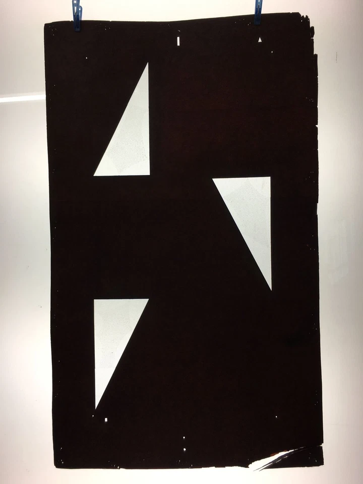 Antique Japanese Katagami Kimono Stencil Katazome Triangle Geometric C773 - Image 2 of 4