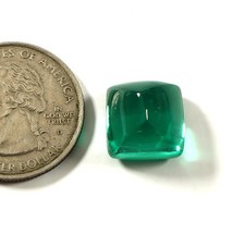 15.70 CT Lab Grown Colombian Emerald Loose Gemstone Cushion Cabochon For Ring