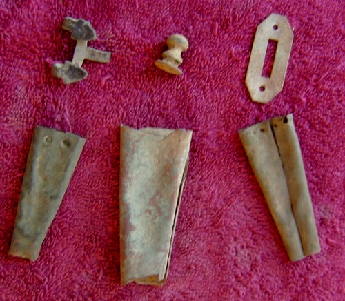 BRASS RELIC GROUPING DUG AT PORT HUDSON LOUISIANA