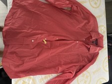 IZOD Red Cotton Dress Shirt Men's L Regular Long Sleeve Collared