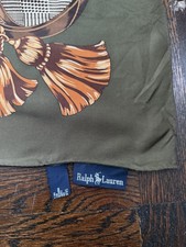 Polo Ralph Lauren Vintage Silk Scarf 80  s Horse Equestrian Rare Made In Japan