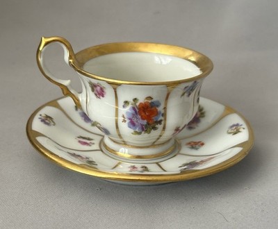 Antike Porzellan Mokka Sammeltasse; CT Tielsch Altwasser Schlesien; 1945-48;