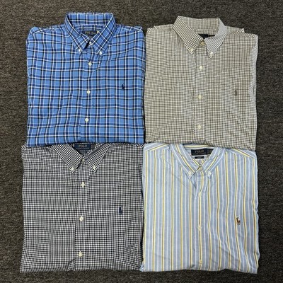 Mens Polo Ralph Lauren Classic Fit Casual Button Down Shirt 4 Piece Bundle Sz XL