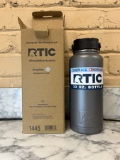 RTIC 32 oz Stainless Steel Water Bottle, | GRAPHITE GRAY | BRAND NEW