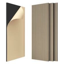 Self-Adhesive Acoustic Wood Peel and Stick Wall Panels for Sound Insulation 4Pc