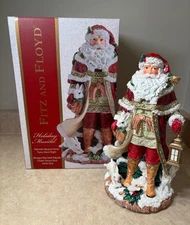 Fitz and Floyd Holiday Telluride Holiday Musical Christmas Santa 11 In Figurine