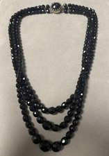 Ancien Bijou de Deuil Collier Perles de Jais Facettées bijou ancien collier