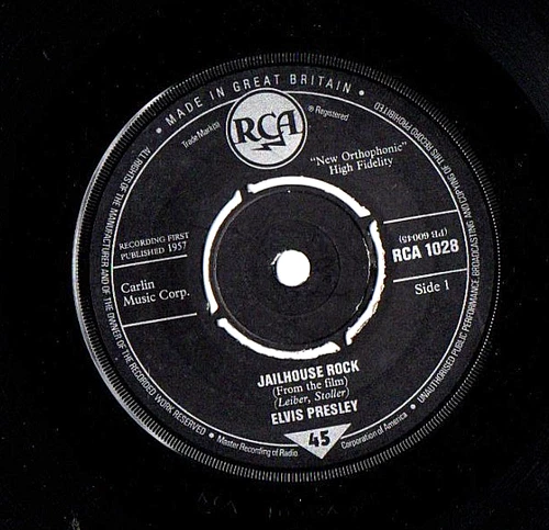 ❤️ ELVIS PRESLEY - Jailhouse Rock ❤️ Vintage 1957   Vinyl 7" .. EXCELLENT COND