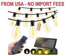 Solar Lights Outdoor Waterproof: ST38 50FT 15M Shatterproof Bulbs Patio Lights -