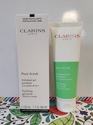 Clarins Pure Scrub Exfoliant Gel scrub with lava beads (1.7oz) Sealed Tester NIB