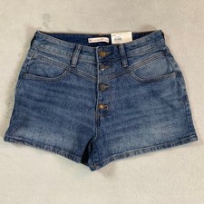 Ladies "SO" Size 5/27W, Blue, High Rise, Button Fly, Curvy, Mom Shorts