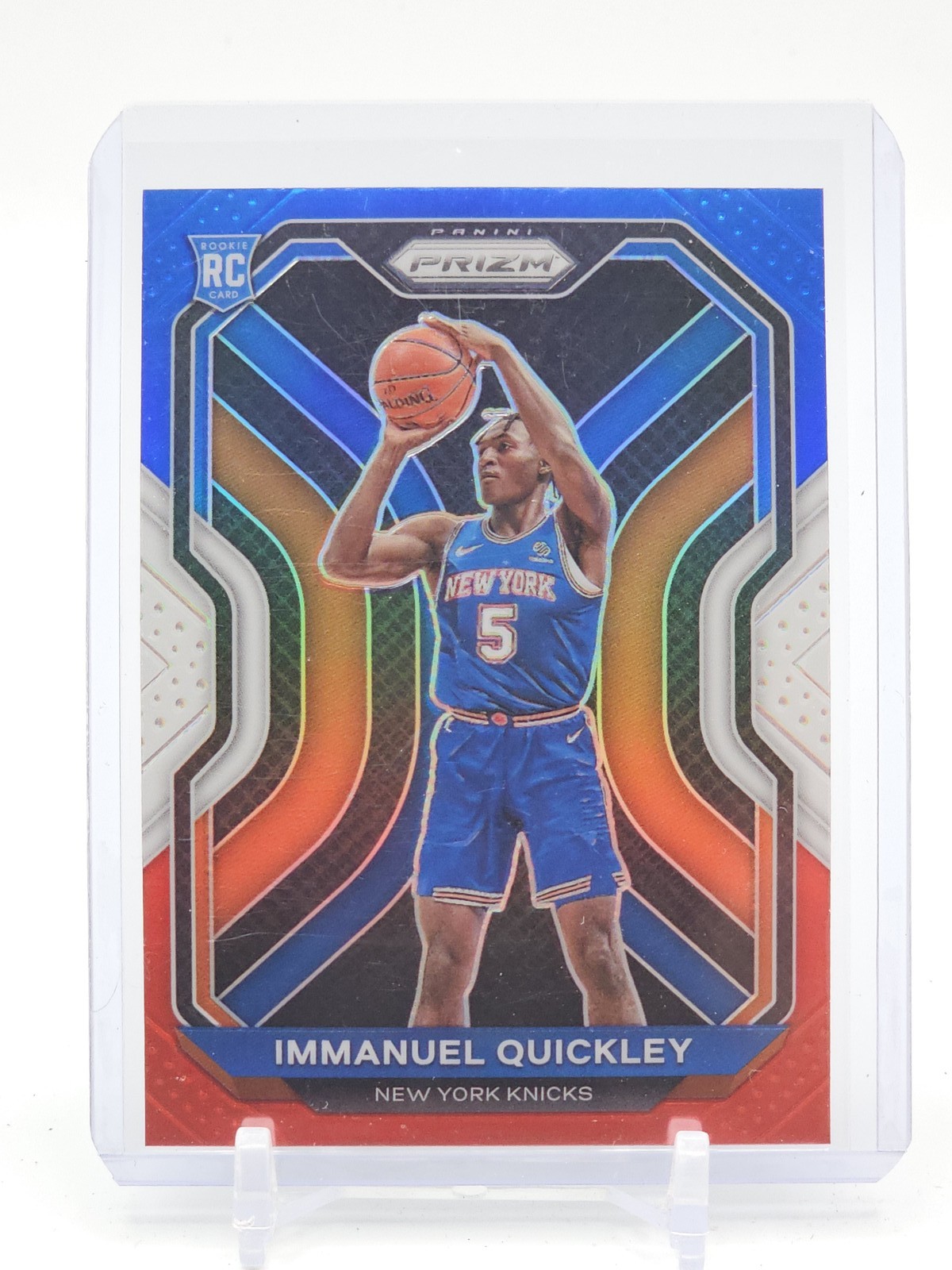 IMMANUEL QUICKLEY 2020-21 PRIZM RED WHITE AND BLUE ROOKIE RC KNICKS Q6988
