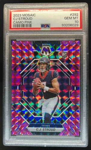2023 Mosaic CJ Stroud RC Camo Pink Mosaic #292 Texans PSA 10