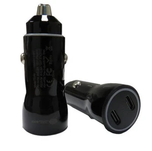 Dual Type C Fast Car Charger Adapter for Mobile Devices (Retail package)
