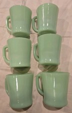 Lot Fire King USA Oven Ware JADEITE Set of 6 Green Coffee Mug Milk Glass Jade !