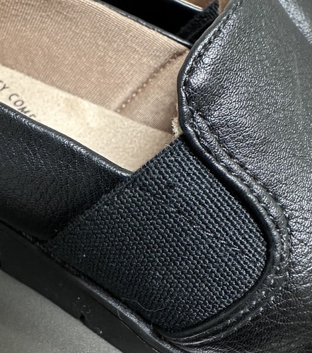 NEW LifeStride On the Go Black Faux Leather Loafers Low Wedge Sz 11 Comfort Shoe - Picture 8 of 15