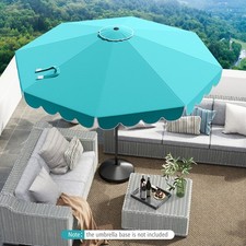 10' Patio Umbrella w/ Crank Tilt Adjustment Ruffles Vented Top 8 Ribs
