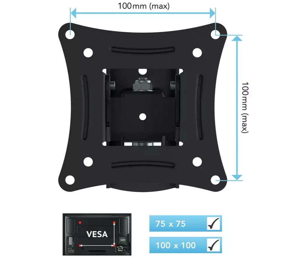Soporte inclinable y giratorio AVF de hasta 28 pulgadas para monitor y TV soporte inclinable y giratorio AAL112 Foto 4 de 4