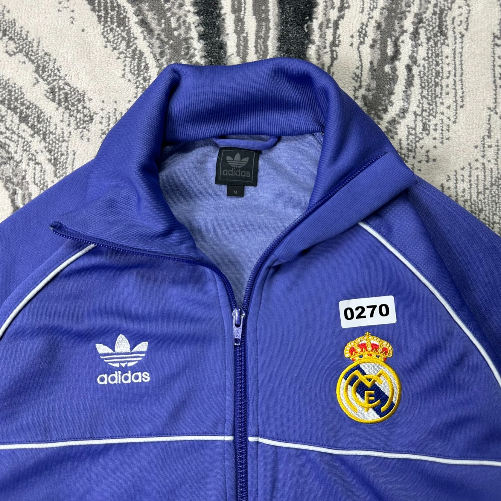Vintage Adidas Real Madrid 2000's Y2K Firebird Medium Purple Funnel Track Jacket image 2