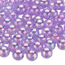 100pcs Acrylic Round Beads AB Colors 12mm Loose Craft Beads Purple AB