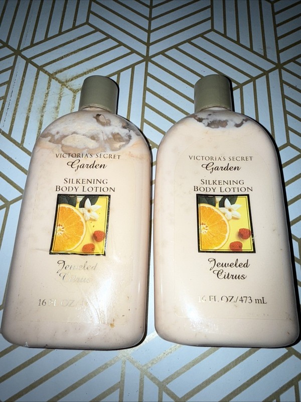 Victoria's Secret Garden Silkening Body Lotion Jeweled Citrus 16 Oz 2 Bottles