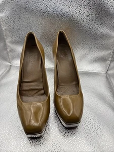 Gucci talons plateforme femme cuir verni moka