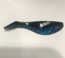 2'' Shad Paddle Tail-'' Black  Blue Silver Back"-Soft,Swim Bait-USA-Salted/Scent
