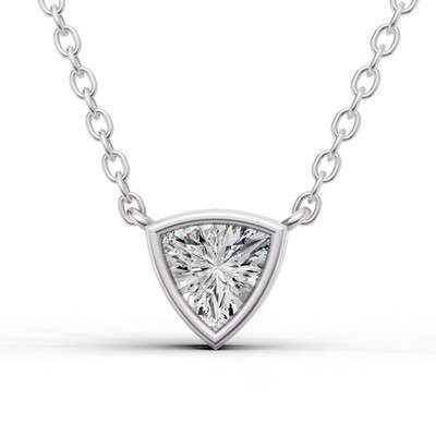 14K Weißgold 0,50 ctw Lab Grown Billionen Form Diamant Solitär Anhänger