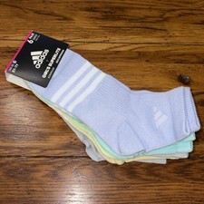 ADIDAS Girl  s Superlite Performance Socks 6-Pack NWT Multi Color Size 5Y-7Y