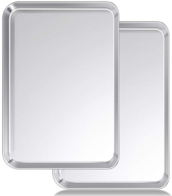 Baking Sheet Set of 2, Stainless Steel Baking Tray Cookie Pan, Size 20 x 14 x...