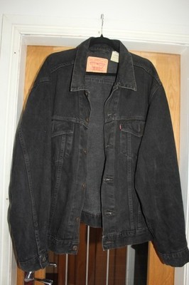 VINTAGE SCHWARZER LEVI STRAUSS & CO DENIM TRUCKER JACKER GR XL