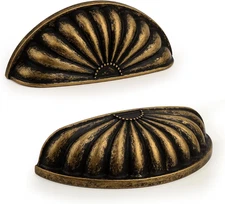 5 Pack 3 Inch(76Mm) Antique Brass Kitchen Cabinet Handles,Bin Cup Cabinet Pulls 