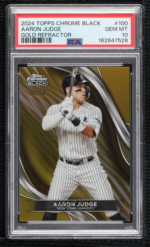 2024 Topps Chrome Black Gold Refractor 38/50 Aaron Judge #100 PSA 10 GEM MT