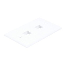 MONOPRICE 6727 WallPlate,Blank,2 Hole, White 14J392