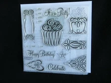 CTMH, Art Philosphy Celebration Collection, D1497, Acrylix Clear Stamp Set, New