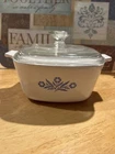 EXTREMELY RARE Vintage Pyrex Corning Wear Blue Cornflower Corningwear Dish & Lid