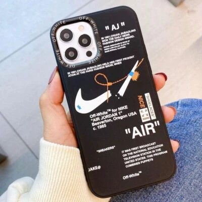 Nike Off White iPhone Silicone Case Black 13, 14, 14 Pro, 14 Plus, 15 & 15 Plus