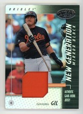 GERONIMO GIL 2002 LEAF CERTIFIED MIRROR BLACK RC 1/1 BALT ORIOLES LOGO PATCH