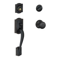 Schlage F60 V Cam 716 Geo Camelot Handle Set With Georgian Knob Interior, Aged B on sale Schlage F60 V Cam 716 Geo Camelot Handle Set With Georgian Knob Interior, Aged B on sale