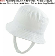 Newborn Baby Infant Hat Cotton Chin Strap Summer Sun Protection Cap Wide Brim UK