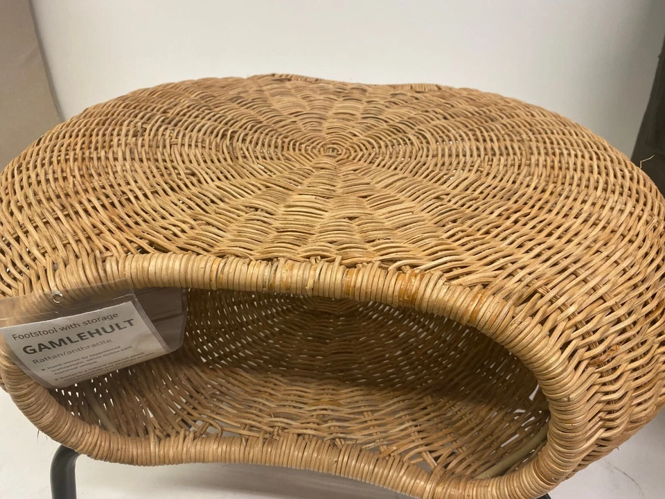 Brand New Ikea GAMLEHULT Footstool with storage, rattan/anthracite,104.343.09 - Image 2 of 2
