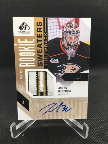2016-17 SP Authentic Patch Rookie Inked Throwbacks John Gibson Auto /15