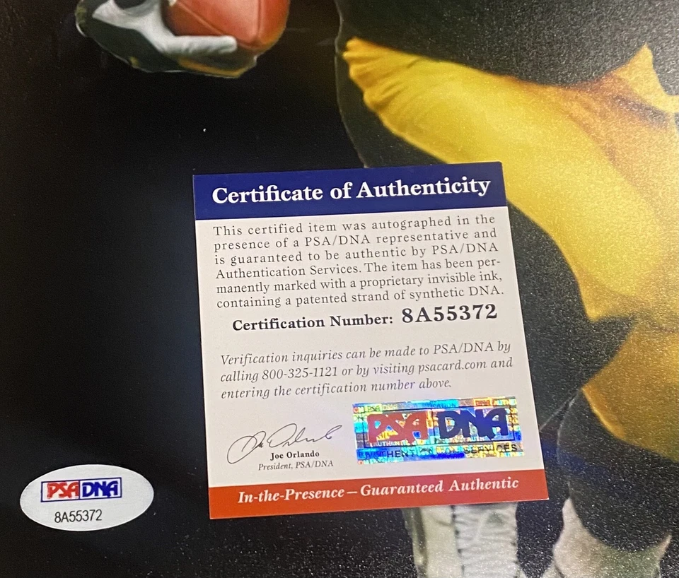 FOTO AUTOGRAFADA ASSINADA POR JEROME BETTIS PITTSBURGH STEELERS 16X20 PSA CERTIFICADO DE AUTENTICIDADE - Imagem 3 de 3