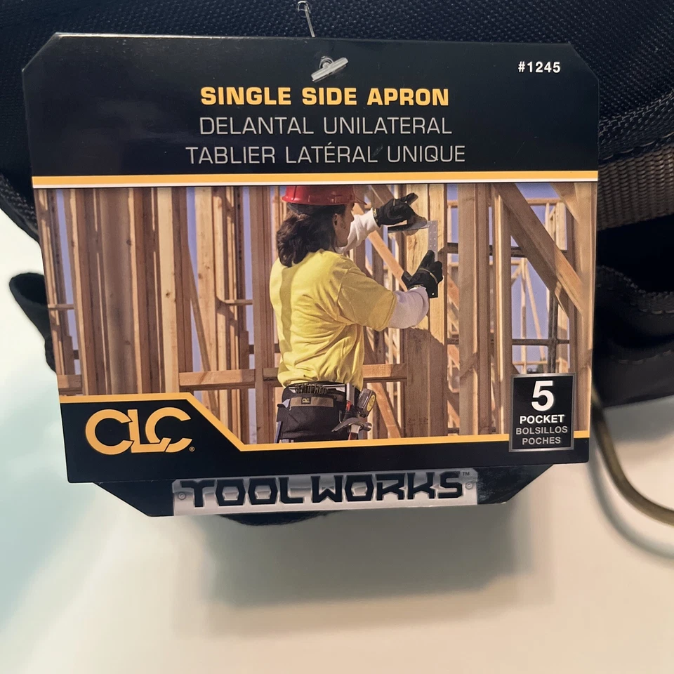Clc Work Gear 1245 Black Polyester Tool Belt 5 Pockets Single Side Apron CLC - Image 3 of 4