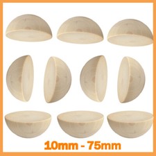 Natural Wooden Craft Semicircle Balls DIY Split Half Halved Wood Balls 10mm-75mm