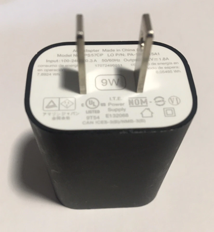 Адаптер питания переменного тока Amazon Echo OEM PS57CP 9 Вт 1,8 А настенная вилка для USB-устройств, протестирован - Изображение 4 из 4