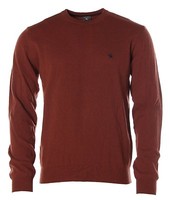 Kitaro Herren Pullover Strick Rundhals Wolle Burnt Henna Melange M Y2056